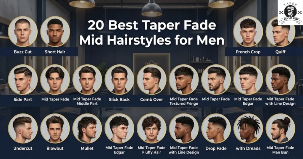 20 Best Taper Fade Mid Hairstyles for Men
