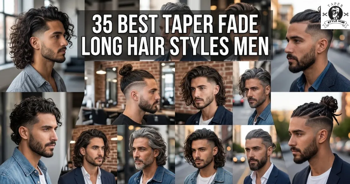 35 Best Taper Fade Long Hair Styles Men