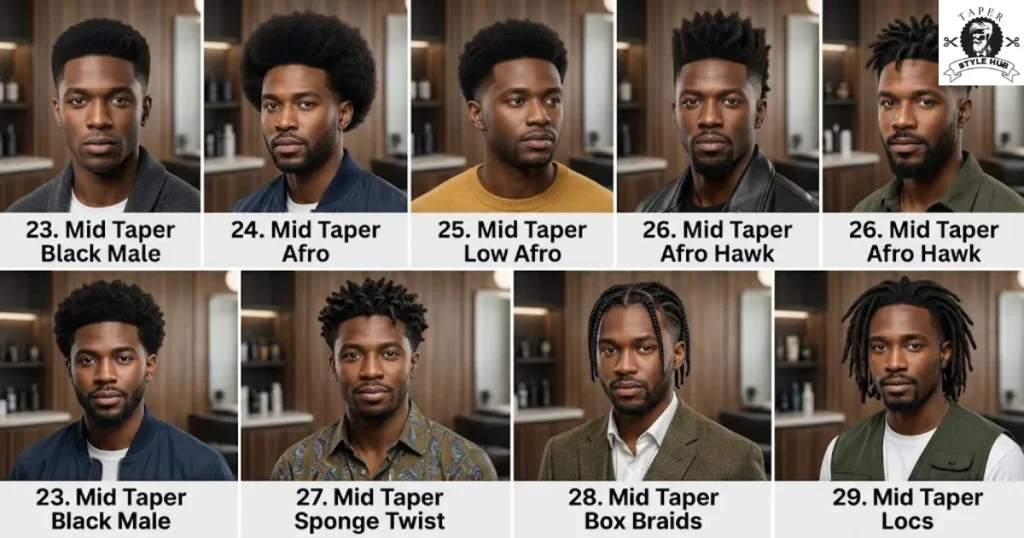 Afro-Textured Taper Mid Styles