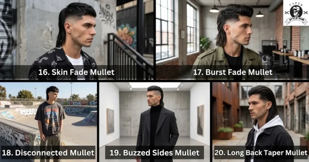 Bold and High-Contrast Straight Hair Taper Mullet Fade Styles