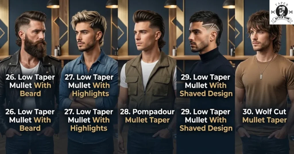 Bold and Personal Low Taper Mullet Styles