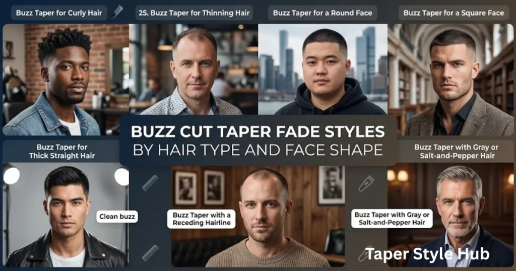 Buzz Cut Taper Fade Styles by Hair Type and Face Shape