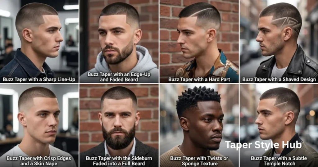 Buzz Cut Taper Fade Styles with Detailing