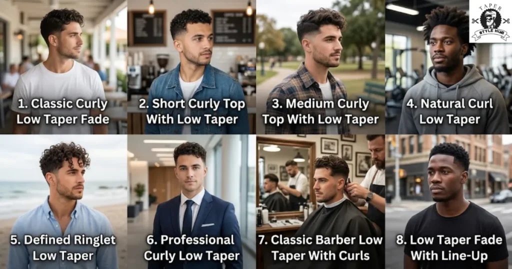 Classic and Everyday Curly Low Taper Fade Styles