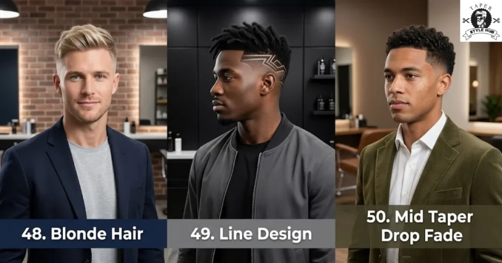 Colour and Custom Mid Fade Haircut Taper Styles