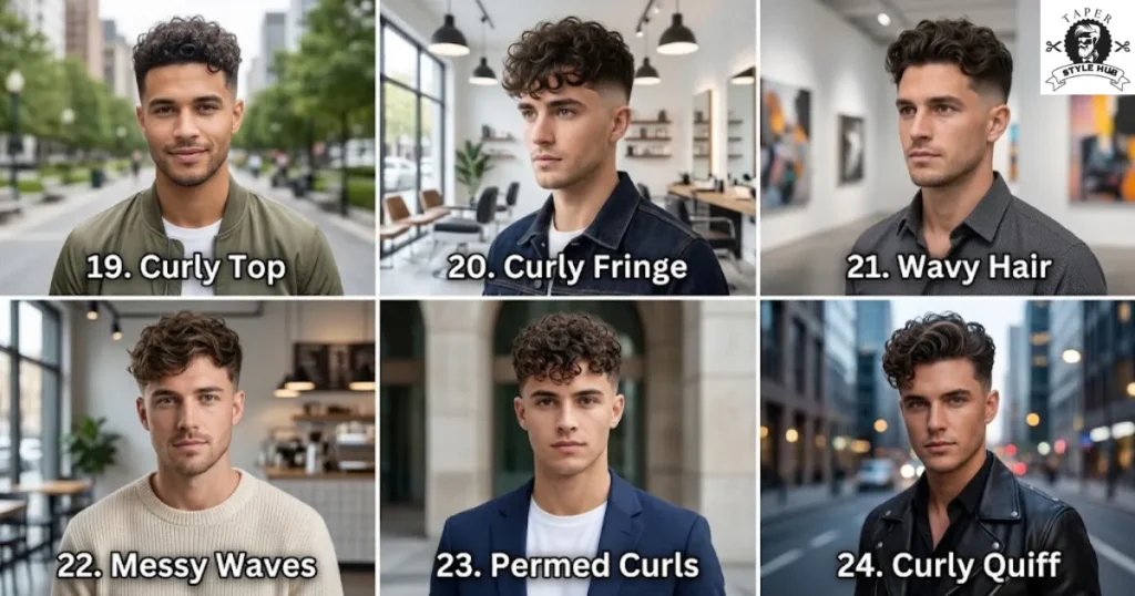 Curly and Wavy Mid Fade Haircut Taper Styles