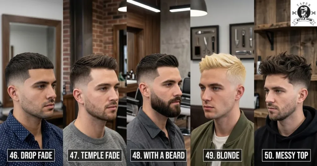 Detail and Color Variations of the Low Taper Fade Haircut