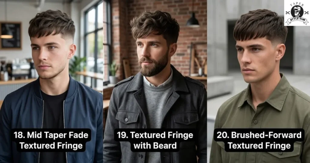 Grooming and Finish Variations of the Mid Taper Textured Fringe