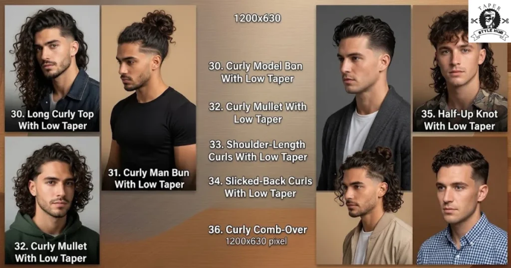 Length-Based Curly Low Taper Fade Styles