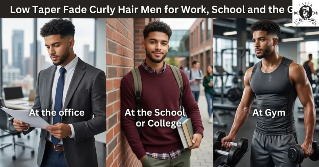 Low Taper Fade Curly Hair Men for Work, School and the Gym