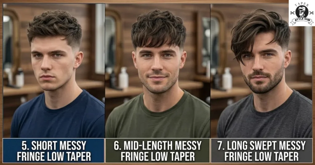 Messy Fringe Low Taper Styles by Length