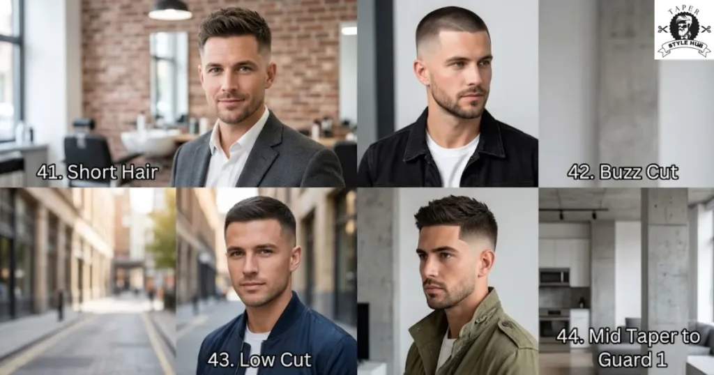 Short and Buzz Cut Mid Fade Haircut Taper Styles