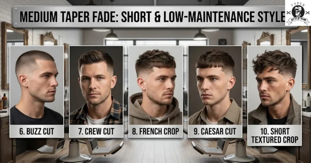 Short and Low-Maintenance Medium Taper Fade Styles