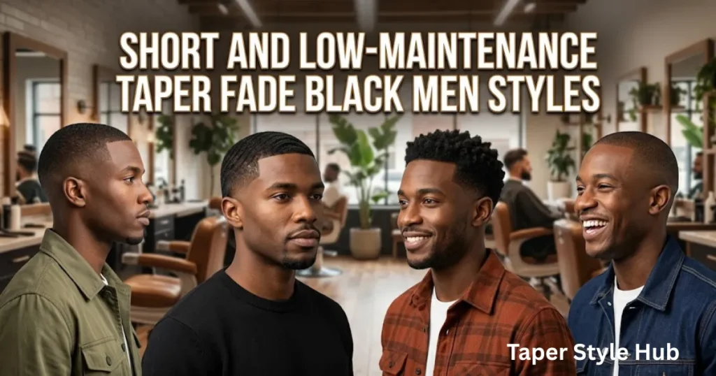 Short and Low-Maintenance Taper Fade Black Men Styles