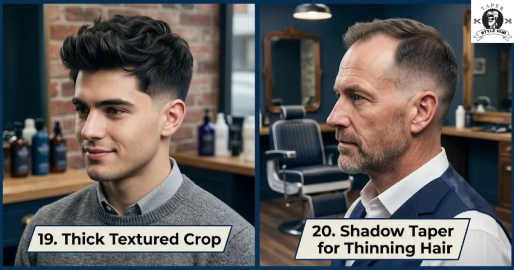Short Low Taper Fade for Thick and Thinning Hair