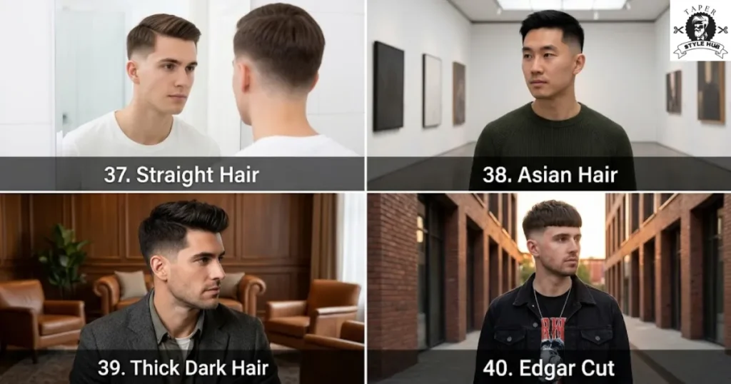 Straight, Asian and Thick Hair Mid Fade Haircut Taper Styles