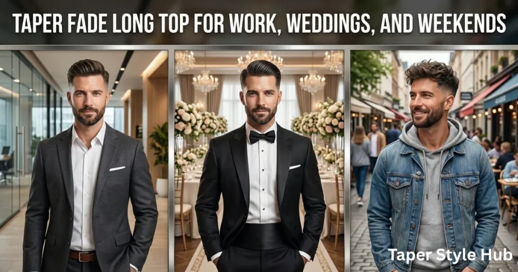 Taper Fade Long Top for Work, Weddings, and Weekends