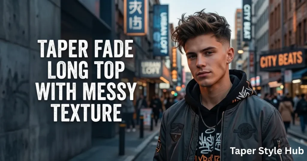 Taper Fade Long Top With Messy Texture