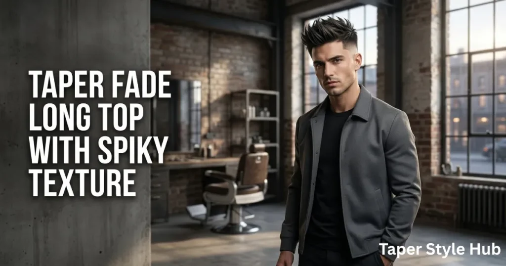 Taper Fade Long Top With Spiky Texture