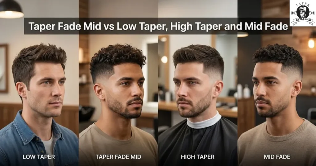 Taper Fade Mid vs Low Taper, High Taper and Mid Fade