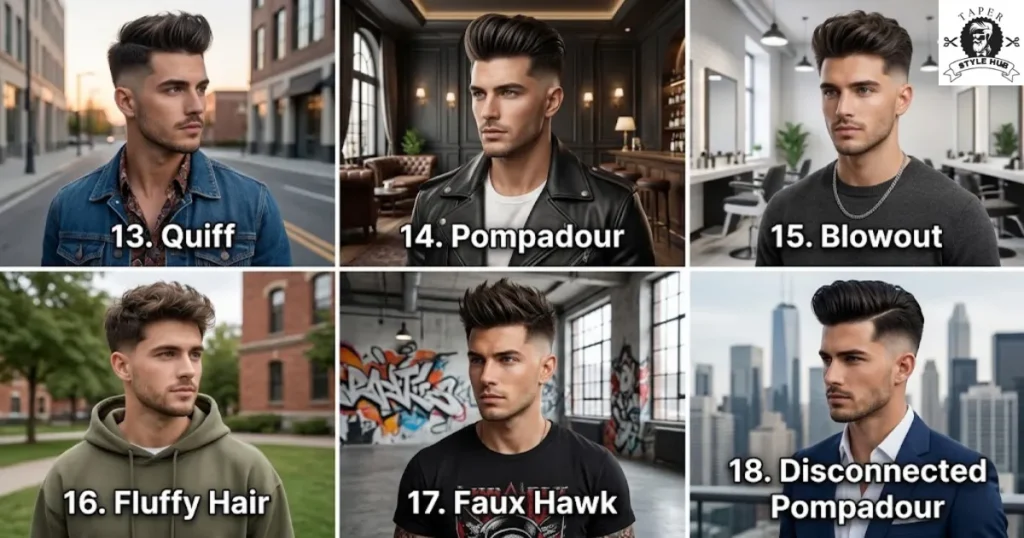 Voluminous and Lifted Mid Fade Haircut Taper Styles